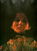 en face-portratt av kvinna, Gustav Klimt